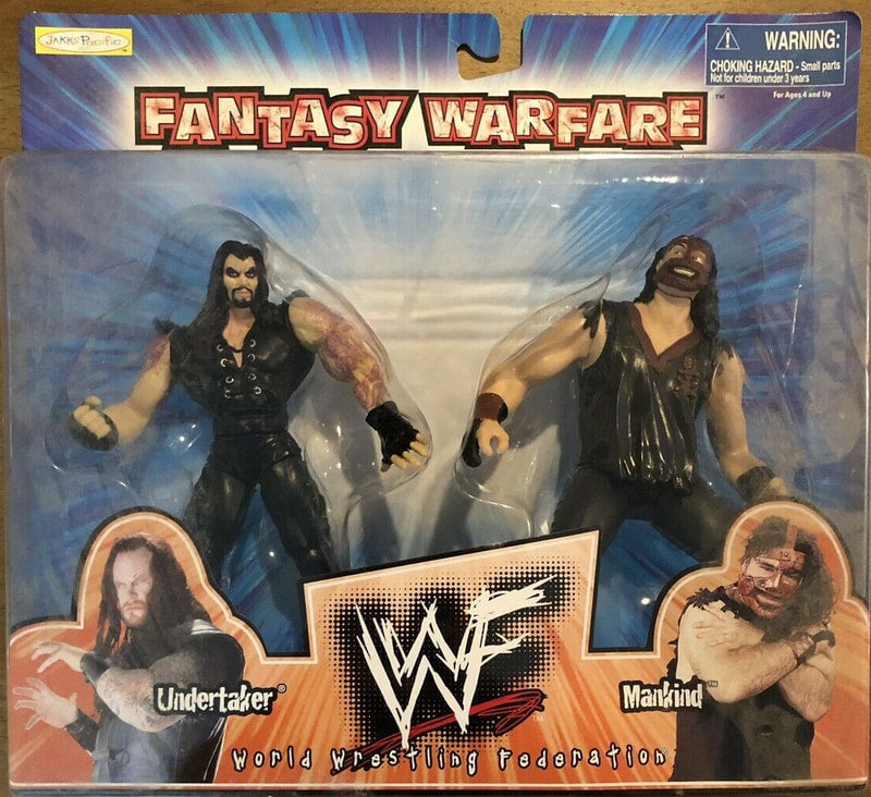 1998 WWF Jakks Pacific Ripped & Ruthless "Fantasy Warfare": Undertaker vs. Mankind Action & Toy Figures PWcatalog