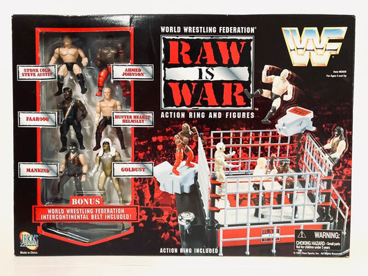 1997 WWF Jakks Pacific Mini Slammin' Action Raw Is War Action Ring & Figures