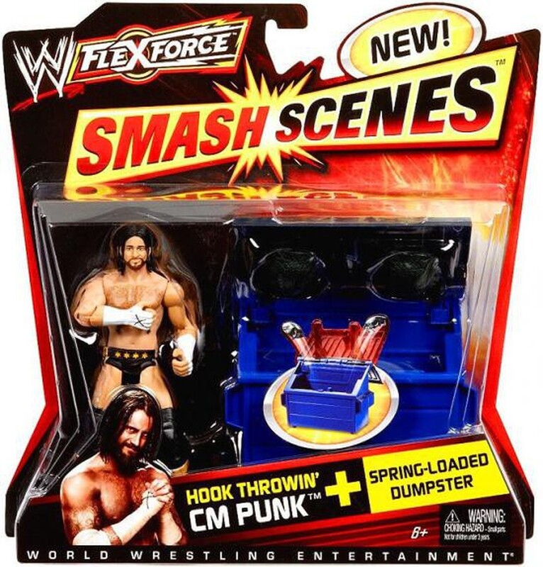 WWE Mattel Flex Force Smash Scenes Hook Throwin' CM Punk Action & Toy Figures PWcatalog
