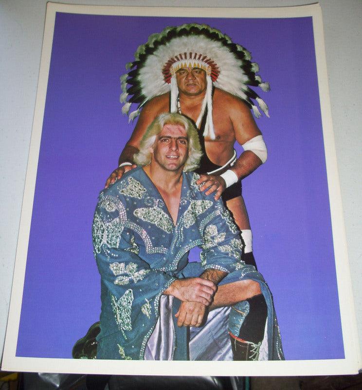 1980's Mid-Atlantic Wahoo McDaniel Ric Flair vintage 11x14 Promo Photo PWcatalog