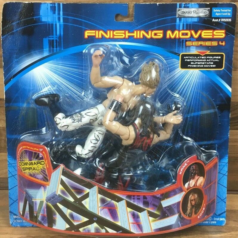 2001 WWF Jakks Pacific Finishing Moves Series 4 "Downward Spiral": Edge & Kane Action & Toy Figures PWcatalog