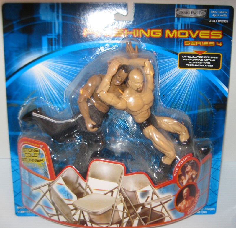 2001 WWF Jakks Pacific Finishing Moves Series 4 "Stone Cold Stunner": Stone Cold Steve Austin & The Rock Action & Toy Figures PWcatalog