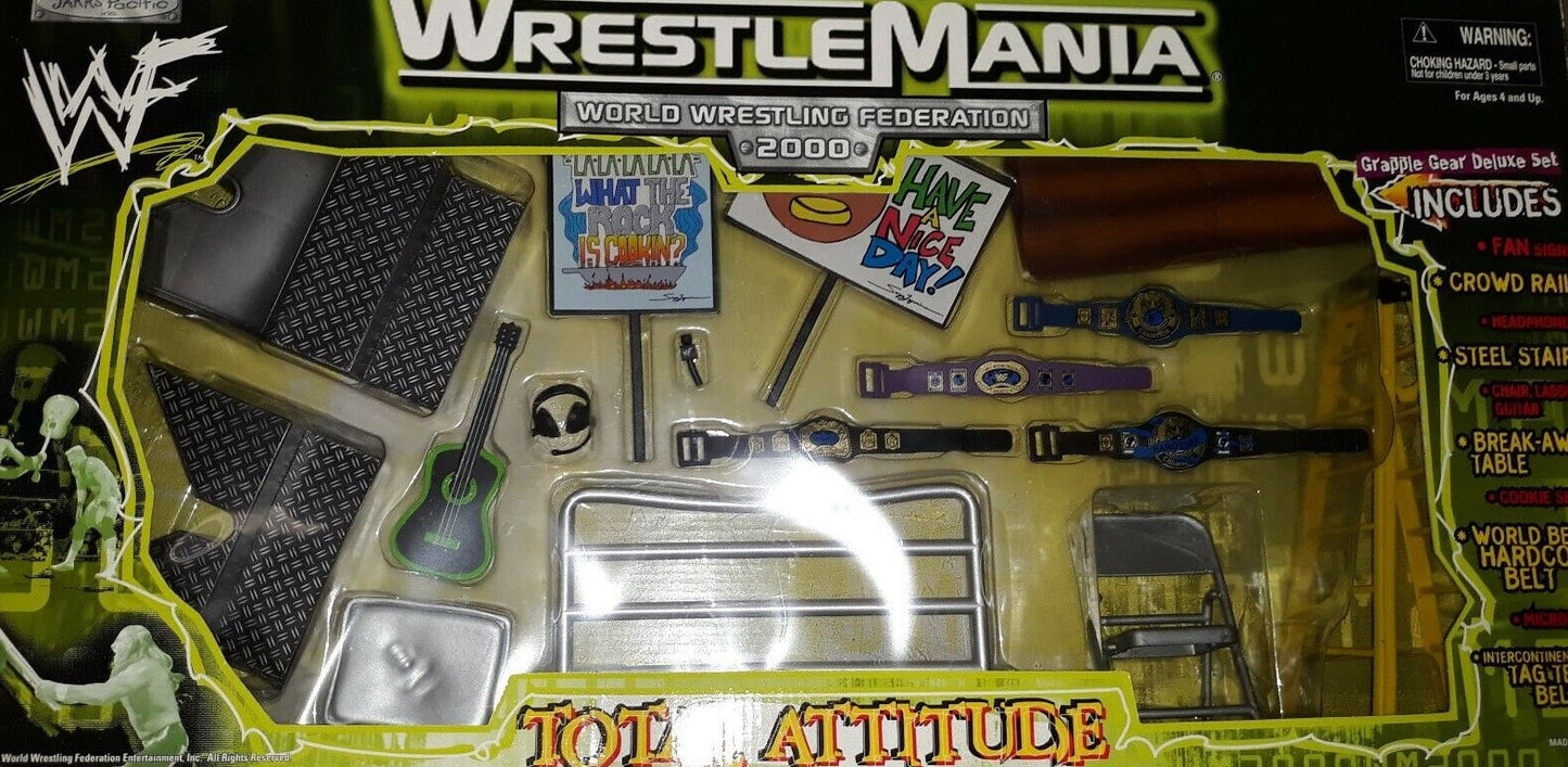 2000 WWF Jakks Pacific Total Attitude Grapple Gear Series Deluxe Set Action & Toy Figures PWcatalog