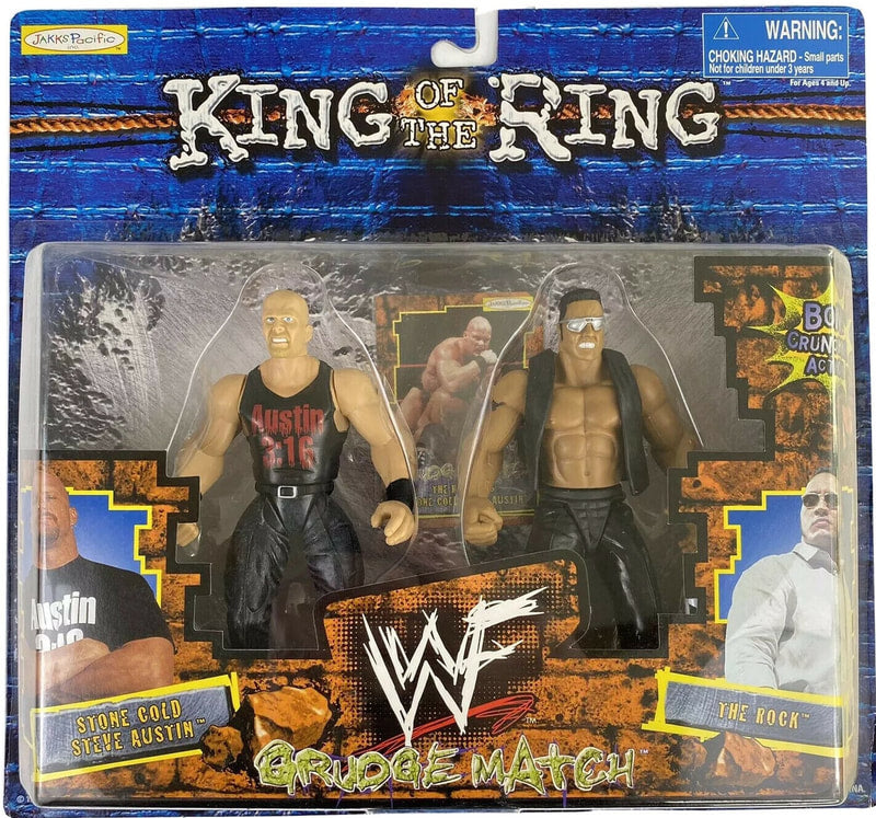 1999 WWF Jakks Pacific Grudge Match: Stone Cold Steve Austin vs. The Rock Action & Toy Figures PWcatalog