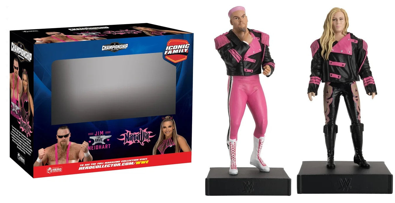 WWE Eaglemoss Hero Collector Championship Collection Multipack: Jim "The Anvil" Neidhart & Natalya Action & Toy Figures PWcatalog