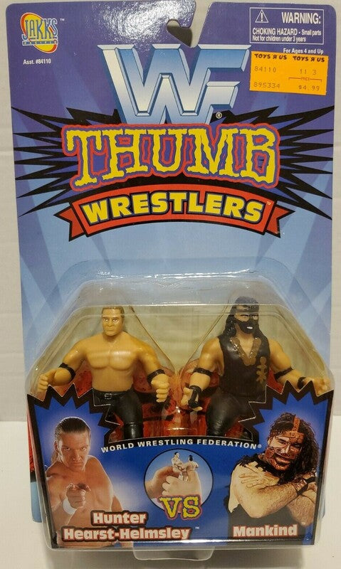 1997 WWF Jakks Pacific Thumb Wrestlers: Hunter Hearst-Helmsley vs. Mankind Action & Toy Figures PWcatalog