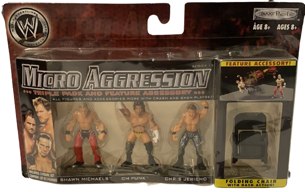 WWE Jakks Pacific Micro Aggression 13 Shawn Michaels, CM Punk & Chris Jericho Action & Toy Figures PWcatalog