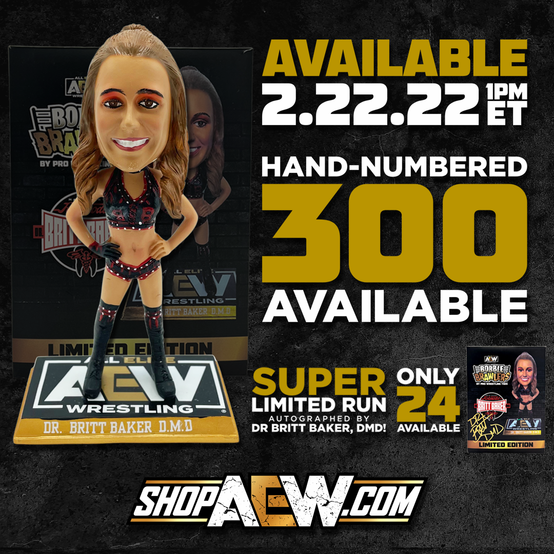 AEW Pro Wrestling Tees Bobble Brawlers Dr. Britt Baker, D.M.D. Action & Toy Figures PWcatalog