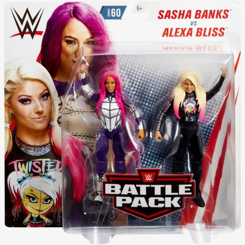 WWE Mattel Battle Packs 60 Sasha Banks vs. Alexa Bliss Action & Toy Figures PWcatalog