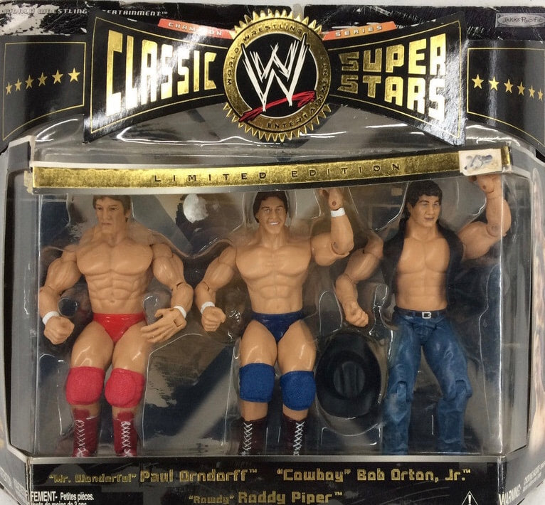 WWE Jakks Pacific Classic Superstars 3-Packs 6 "Mr. Wonderful" Paul Orndorff, "Cowboy" Bob Orton Jr. & "Rowdy" Roddy Piper Action & Toy Figures PWcatalog