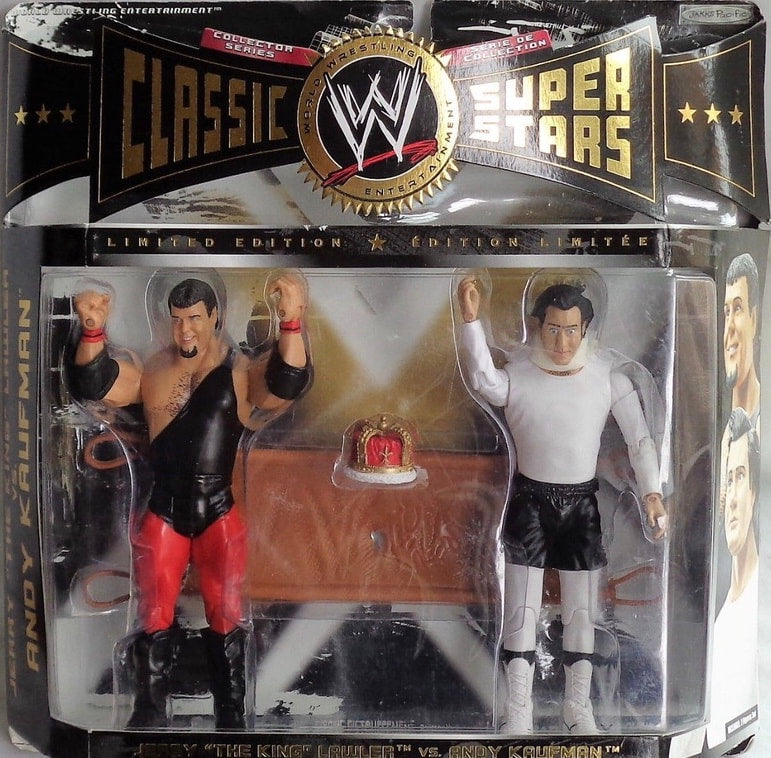 WWE Jakks Pacific Classic Superstars 2-Packs 8 Jerry "The King" Lawler vs. Andy Kaufman Action & Toy Figures PWcatalog