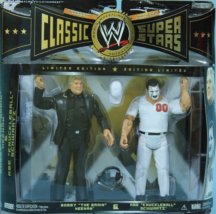 WWE Jakks Pacific Classic Superstars 2-Packs 13 Bobby "The Brain" Heenan & Abe "Knuckleball" Schwartz Action & Toy Figures PWcatalog