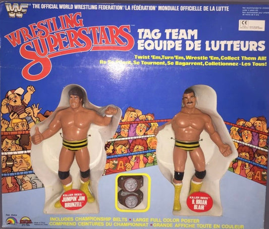 WWF LJN Wrestling Superstars Tag Teams Killer Bees: Jumpin' Jim Brunzell & B. Brian Blair Action & Toy Figures PWcatalog