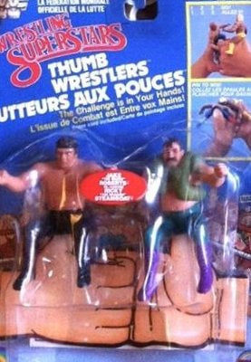 WWF LJN Wrestling Superstars Thumb Wrestlers Ricky "The Dragon" Steamboat vs. Jake "The Snake" Roberts Action & Toy Figures PWcatalog