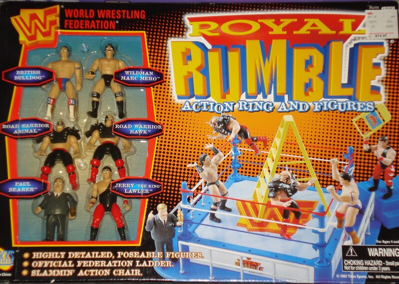 1997 WWF Jakks Pacific Mini Slammin' Action Royal Rumble Action Ring & Figures Action & Toy Figures PWcatalog