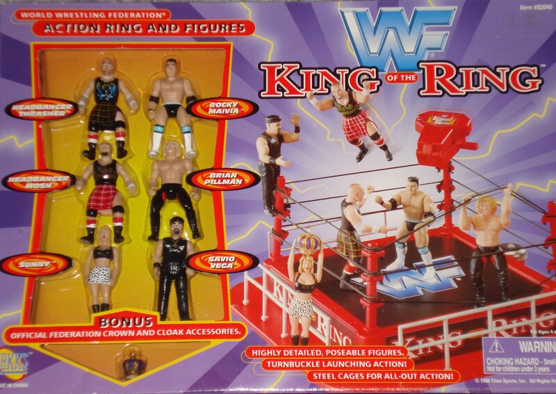 1998 WWF Jakks Pacific Mini Slammin' Action King of the Ring Action Ring & Figures Action & Toy Figures PWcatalog