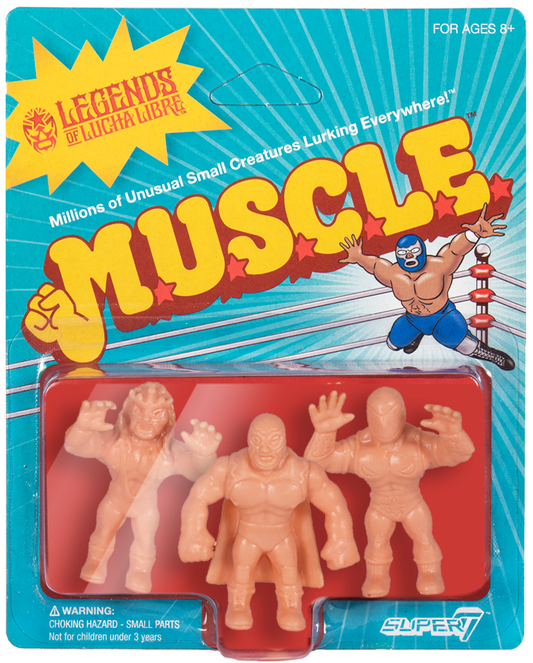 Super7 Legends of Lucha Libre M.U.S.C.L.E. Tinieblas Jr., Blue Demon Jr. & Konnan