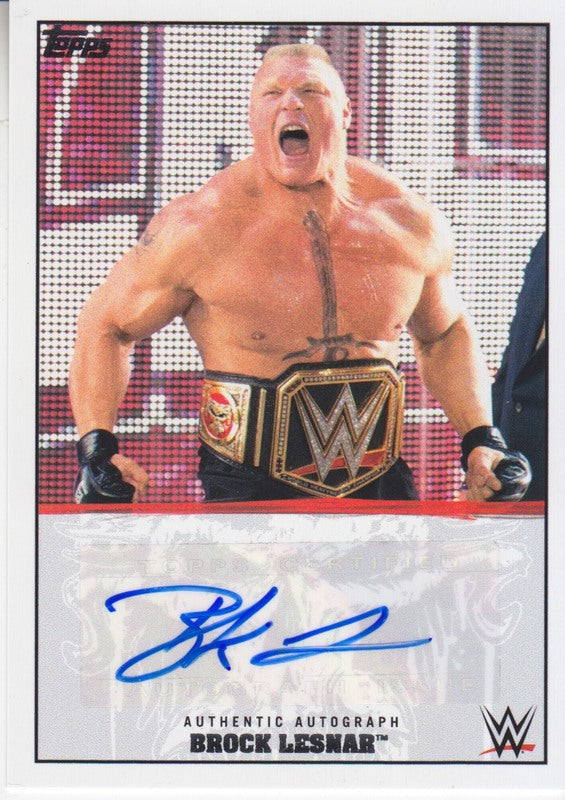 2016 Topps WWE Then, Now,Forever Brock Lesnar (Walmart exclusive) auto 2017 approx value:$150 PW Catalog