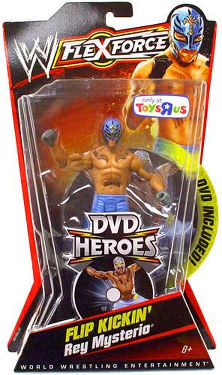 WWE Mattel Flex Force DVD Heroes Flip Kickin' Rey Mysterio Action & Toy Figures PWcatalog