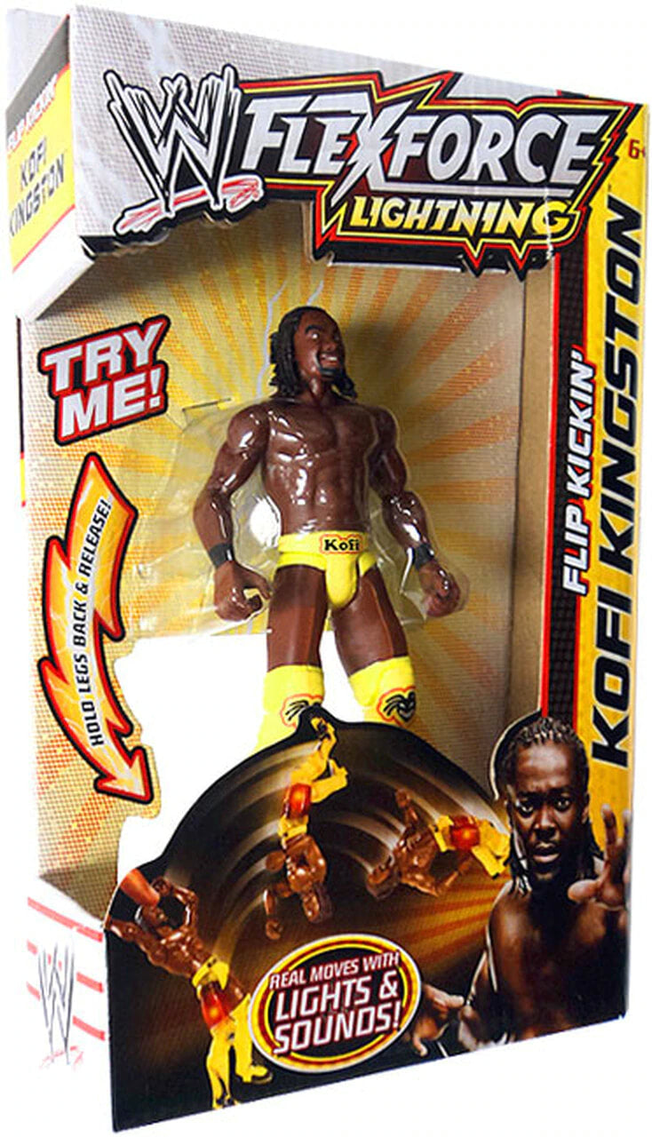 WWE Mattel Flex Force Lightning Flip Kickin' Kofi Kingston Action & Toy Figures PWcatalog