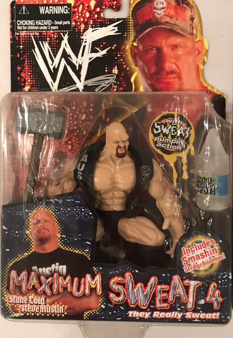 1999 WWF Jakks Pacific Maximum Sweat Series 4 Stone Cold Steve Austin Action & Toy Figures PWcatalog
