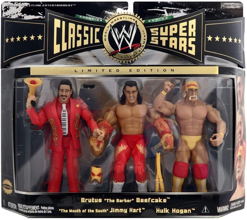 WWE Jakks Pacific Classic Superstars 3-Packs 5 Brutus "The Barber" Beefcake, "The Mouth of the South" Jimmy Hart & Hulk Hogan Action & Toy Figures PWcatalog