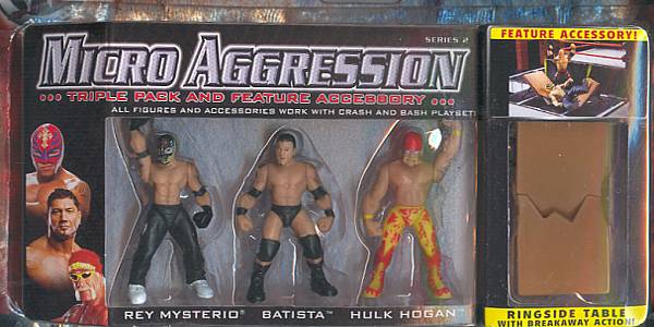 WWE Jakks Pacific Micro Aggression 2 Rey Mysterio, Batista & Hulk Hogan Action & Toy Figures PWcatalog