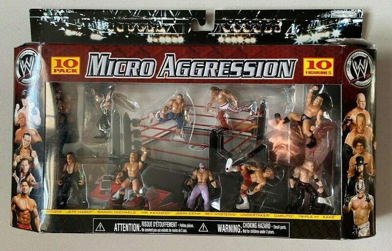 WWE Jakks Pacific Micro Aggression Multipack: Batista, Jeff Hardy, Shawn Michaels, Mr. Kennedy, John Cena, Rey Mysterio, Undertaker, Carlito, Triple H & Kane Action & Toy Figures PWcatalog