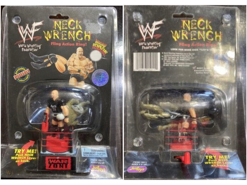 WWF Just Toys Micro Bend-Ems Neck Wrench Fling Action Ring Stone Cold Steve Austin & Goldust Action & Toy Figures PWcatalog