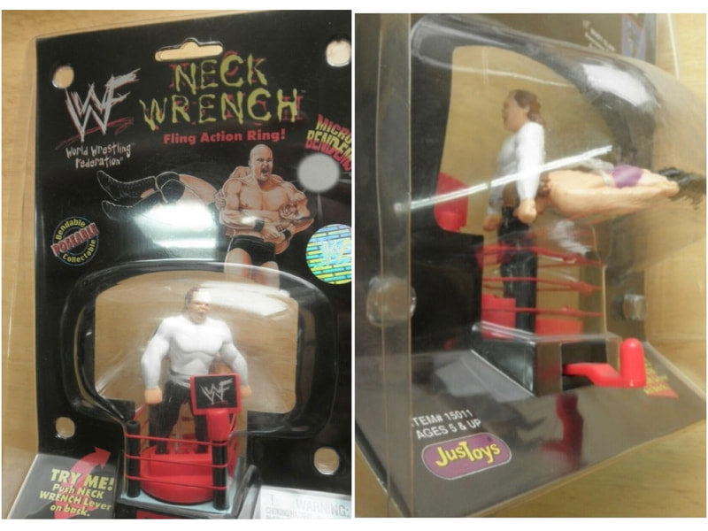 WWF Just Toys Micro Bend-Ems Neck Wrench Fling Action Ring Gangrel & Val Venis Action & Toy Figures PWcatalog