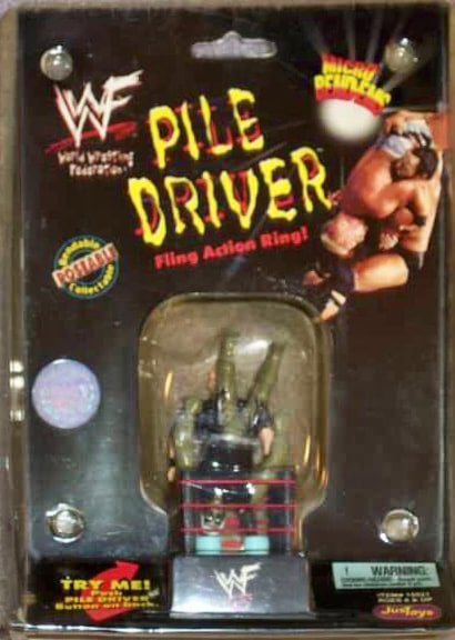 WWF Just Toys Micro Bend-Ems Pile Driver Fling Action Ring Stone Cold Steve Austin & Goldust Action & Toy Figures PWcatalog