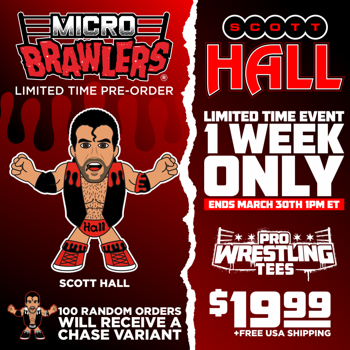 Pro Wrestling Tees Micro Brawlers Limited Edition Scott Hall Action & Toy Figures PWcatalog