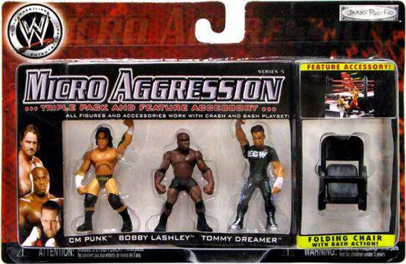 WWE Jakks Pacific Micro Aggression 5 CM Punk, Bobby Lashley & Tommy Dreamer Action & Toy Figures PWcatalog
