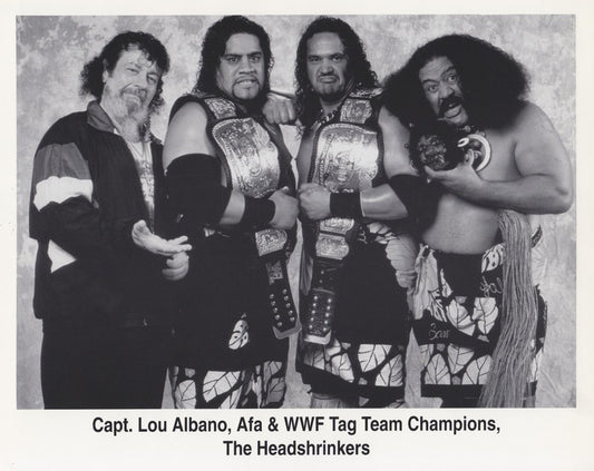 WWF TAG TEAM CHAMPIONS Headshrinkers w/Afa &Lou Albano b/w PW Catalog