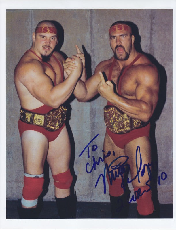 2005 NWA The Russians Nikita Koloff (signed) Crusher Kruschev Wrestle Reunion 8x10 Promo Photo PWcatalog