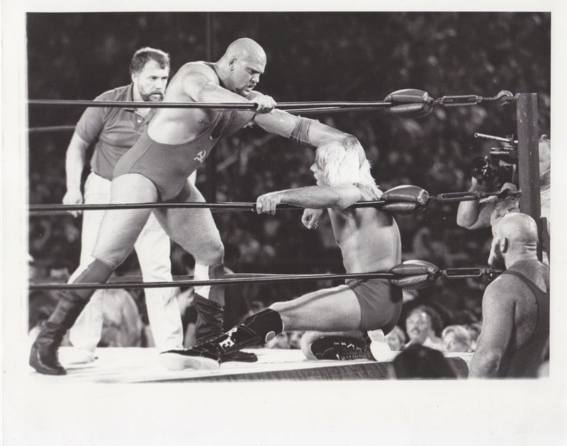 1985 NWA Press Photo Ric Flair vs. Nikita Koloff (Great American Bash) vintage Promo Photo PWcatalog