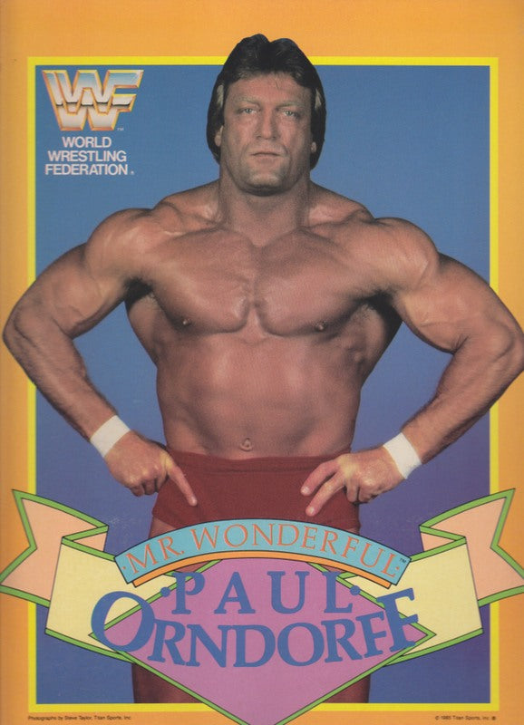 1985 WWF Mr. Wonderful Paul Orndorff school folder PW Catalog
