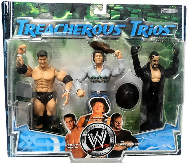 WWE Jakks Pacific Treacherous Trios 3 Randy Orton, "Cowboy" Bob Orton & Undertaker Action & Toy Figures PWcatalog