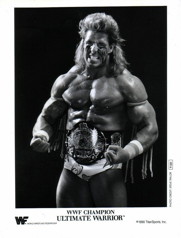 1990 WWF CHAMPION Ultimate Warrior P001 b/w PW Catalog