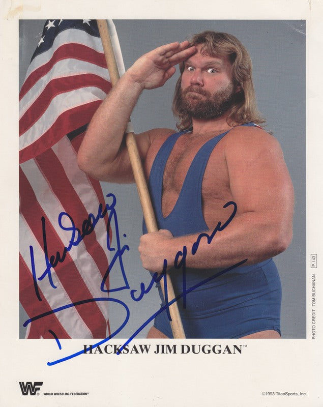 1993 Hacksaw Jim Duggan P143 (signed) color PW Catalog