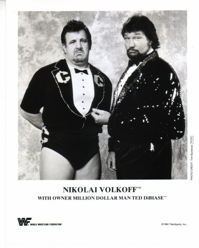 1994 Nicolai Volkoff w/Ted Dibiase P219 b/w PW Catalog