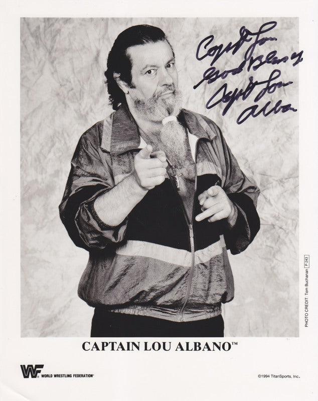 1994 Captain Lou Albano P243 (signed) b/w PW Catalog
