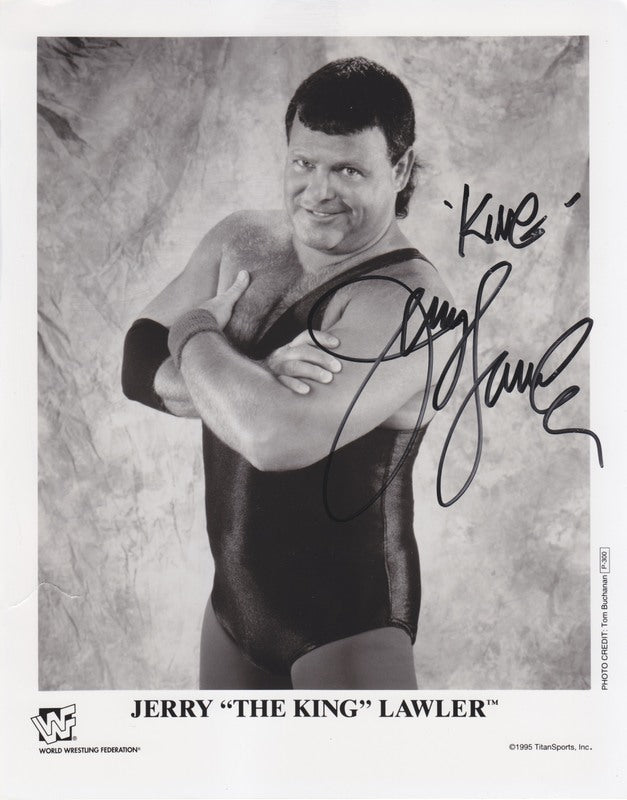 1995 Jerry "The King" Lawler (signed) P300 b/w PW Catalog