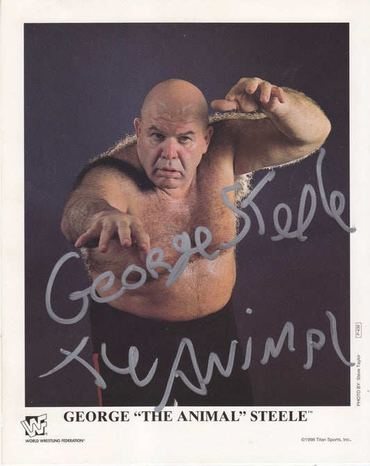 1998 George "The Animal" Steele P439 (RARE/signed) color PW Catalog