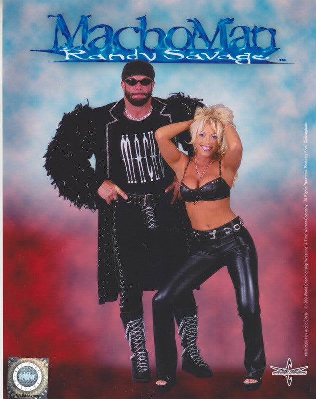 1999 WCW Macho Man Randy Savage w/ Gorgeous George Artic Circle color PW Catalog