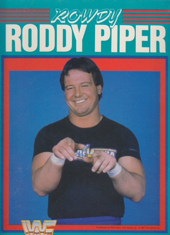 1985 WWF Rowdy Roddy Piper Folder (complete set of 12 WWF school folders) PW Catalog