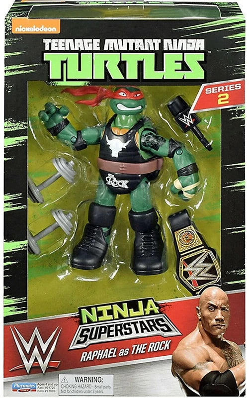 WWE Playmates Toys Teenage Mutant Ninja Turtles WWE Ninja Superstars 2 Raphael as The Rock Action & Toy Figures PWcatalog