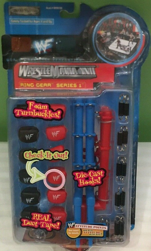 2000 WWF Jakks Pacific Ring Gear Series 1: Foam Turnbuckles, Die-Cast Hooks & Real Duct Tape Action & Toy Figures PWcatalog