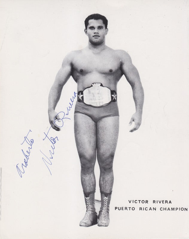 1960's WWWF PUERTO RICAN CHAMPION Victor Rivera (signed) Promo Photo PWcatalog
