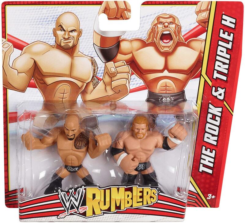 WWE Mattel Rumblers 3 The Rock & Triple H Action & Toy Figures PWcatalog